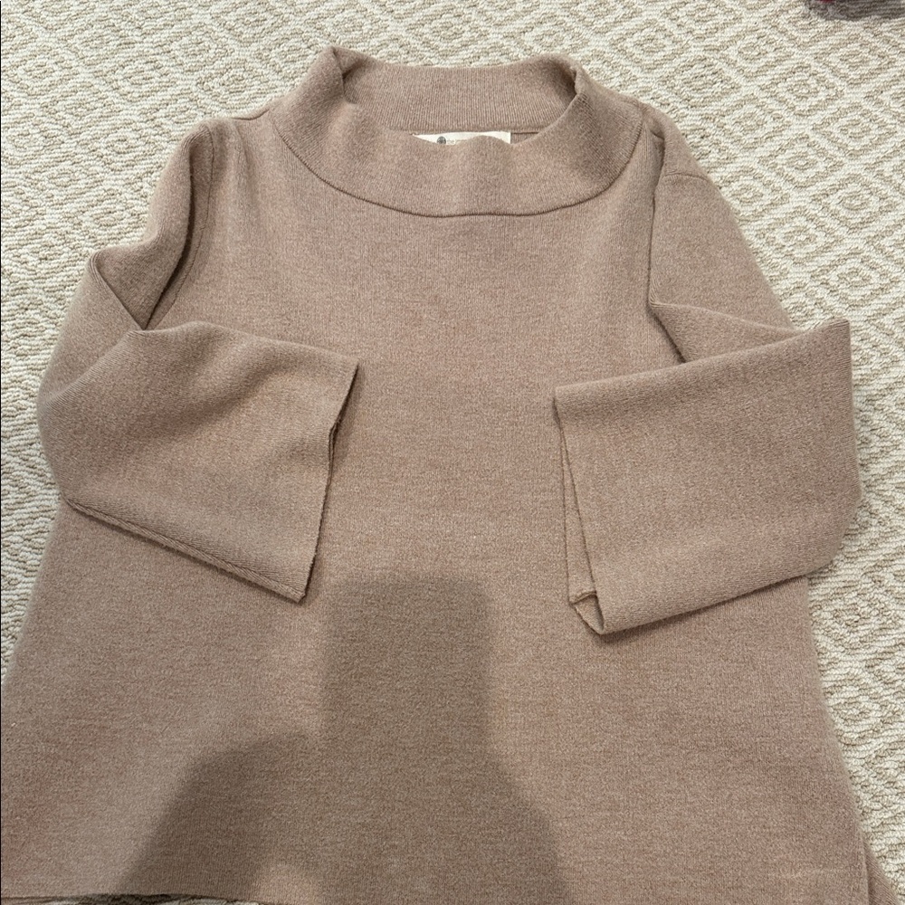 The Impeccable Pig Taupe Cowl Neck Sweater